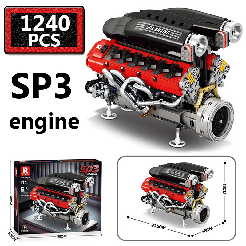 Kids Toys Cars - 1240 Parça Araba Motoru SP3 Motor