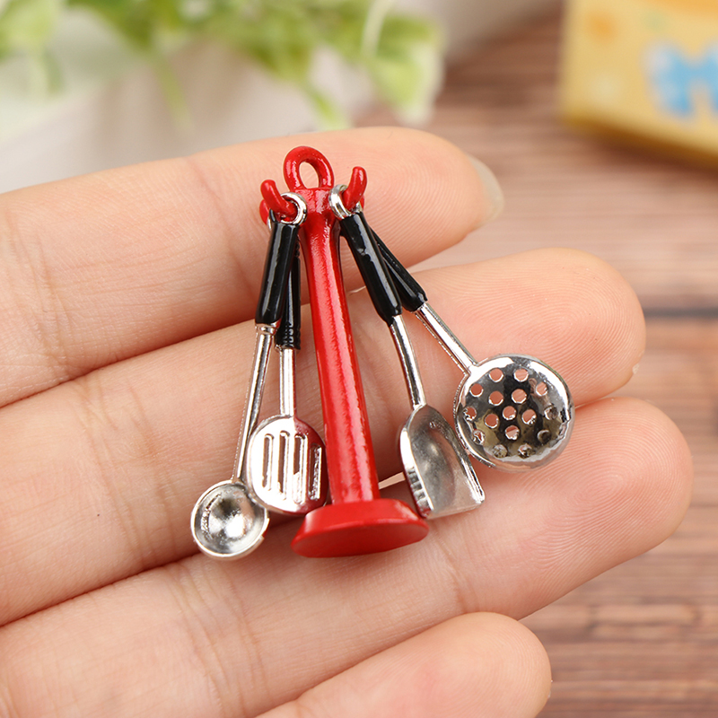 Kids Toys Kitchen Set - 1:12 Evcilik mutfak eşyası Dikey Asılı