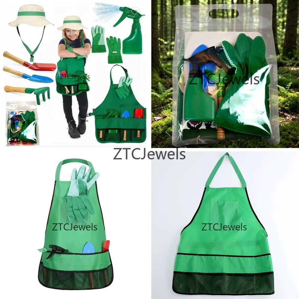 Kids Toys Set - Çocuklar için bahçe önlüğü, eldivenli alet