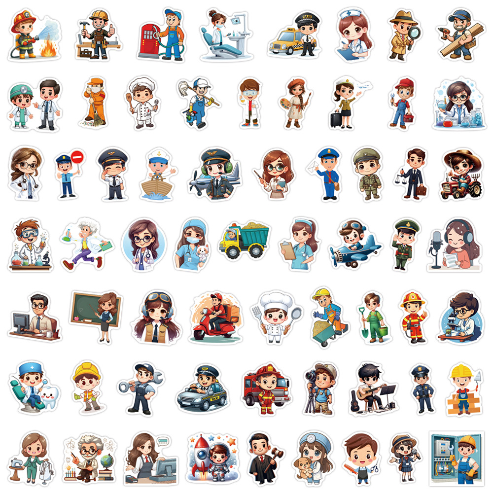 Kids Toys Cartoon Images - 60 adet kariyer iş kariyer çıkartmaları