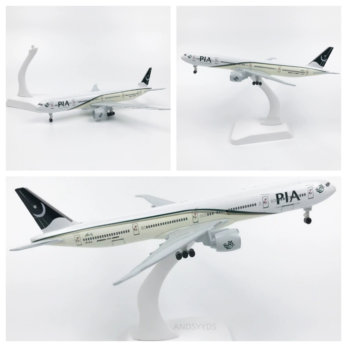 Kids Toys Pakistan - 20cm ölçekli uçak B777 Pakistan Havayolları