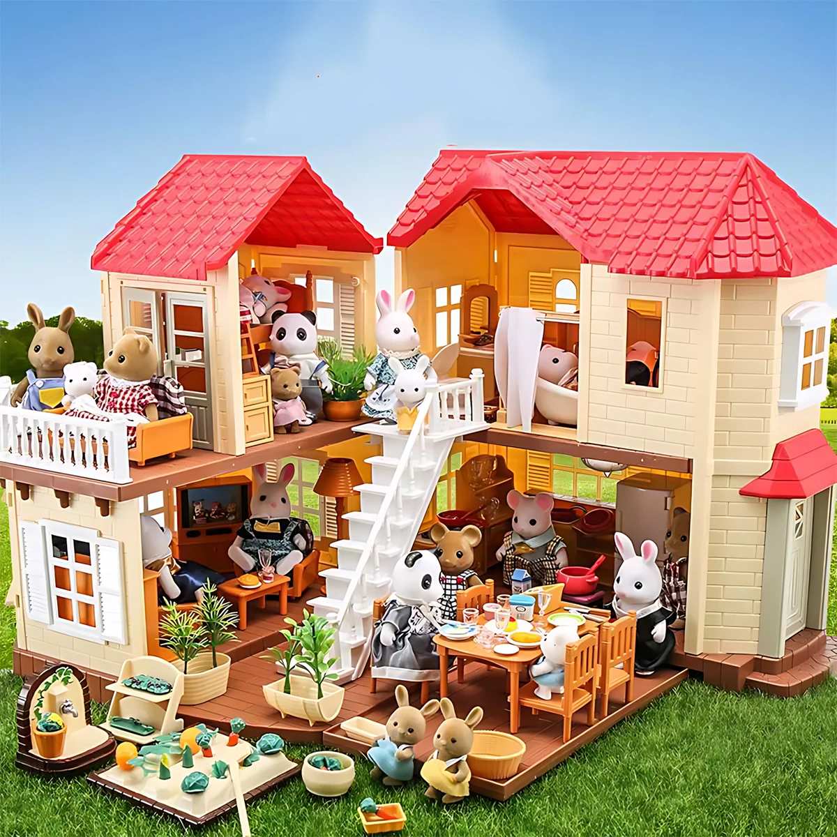 Kids Toys Kitchen Set - Minyatür Mobilya 1:12 Dollhouse Mutfak Oturma