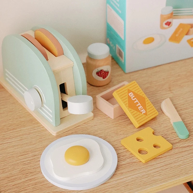 Ahşap Simülasyon Tost Makinesi - Kids Toys Kitchen Set incelemesi ve fiyatı